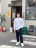 XJSGS官方國際正品牌男士高端休閑褲秋季斜紋直筒褲輕奢侈寬松垂感長褲 高檔藏青色【現(xiàn)貨速達(dá)】 春秋款 3XL 建議【160-190斤】 曬單實(shí)拍圖