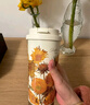 格沵（germ）梵高聯(lián)名雙飲保溫杯吸管水杯大容量學(xué)生杯女神禮物杯500ML向日葵 曬單實拍圖