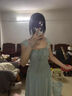 冶芷網(wǎng)紗連衣裙海邊度假連衣裙女2025夏季新款海島方領(lǐng)氣質(zhì)裙子 海邊度假風(fēng)收腰長(zhǎng)裙綠色 L 曬單實(shí)拍圖