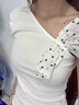 貞喜氣 一字肩上衣夏辣妹碎花韓版設(shè)計感短袖T恤上衣女露肩荷葉邊不規(guī)則 黃色 M 曬單實拍圖