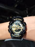 卡西歐（CASIO）男士手表G-SHOCK黑金雙顯學生防水運動黑武士電子石英日韓表禮物 潮炫黑金GA-110GB-1A 曬單實拍圖