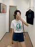 春夏新款大碼高腰牛仔短褲韓版歐美復古水洗高彈力卷邊打底熱褲女 深藍色 S 曬單實(shí)拍圖