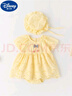 迪士尼（Disney）嬰兒衣服夏季薄款包屁衣3個月6女寶寶連體衣純棉夏裝公主哈衣裙子 黃色含帽  80cm 建議16-20斤左右) 曬單實拍圖