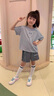 G.DUCKKIDS小黃鴨童裝女童套裝夏季新款兒童服裝女大童夏裝薄款洋氣女孩衣服 灰色 150 (建議140cm 12-13歲左右)cm 曬單實拍圖