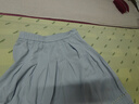 VEGA CHANGVEGA CHANG藍色半身裙女2025夏季新款文藝風(fēng)高腰蕾絲拼接A字裙 湖水藍 L 曬單實(shí)拍圖