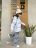 高梵兒童羽絨服黑金5.0鵝絨服男女童寶寶輕薄短款面包服保暖羽絨外套 YT海鹽藍 120 【充絨量101g】 曬單實拍圖