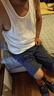 中老年人白背心男夏季純棉寬松爺爺吸汗衫爸爸圓領(lǐng)短袖夏裝老頭衫 背心+背心（2件裝） 均碼 (105碼) 125-140斤 曬單實拍圖