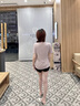 嫻柔V領(lǐng)短袖t恤女寬松2025年夏季新款冰絲莫代爾薄款上衣 皮粉色 L 曬單實拍圖