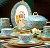 錦瀾春景德鎮(zhèn)高檔琺瑯彩碗碟套裝家用中式宮廷風(fēng)餐具整套酒店會(huì)所擺盤(pán) 寶石藍(lán)丨琺瑯彩丨皮箱包裝 80件套 曬單實(shí)拍圖