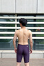 美津濃（MIZUNO）泳褲男士五分褲及膝防尷尬速干游泳褲男溫泉專(zhuān)業(yè)競速訓練游泳裝備 醬紫色【專(zhuān)業(yè)進(jìn)階 蜂窩導水】 L 【身高165-175體重60-75KG】 曬單實(shí)拍圖
