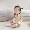 班喜迪嬰兒衣服夏裝包屁衣薄款嬰幼兒女寶寶連體衣超萌公主吊帶哈衣夏季 綠色 73cm 曬單實拍圖