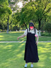 MsShe【假兩件仿牛仔連衣裙】大碼女裝2025夏季胖mm巨顯瘦a字裙子 藏青藍(lán)色25年7月30日到貨 2XL 曬單實(shí)拍圖