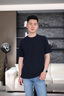 BOSS博斯【七夕節(jié)禮物】男士25年夏款華夫格結(jié)構(gòu)絲光棉質(zhì)混紡 T 恤 404-深藍(lán)色 S 曬單實(shí)拍圖
