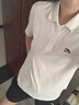 安踏（ANTA）運動(dòng)套裝女polo衫冬季短袖T恤短褲速干冰絲休閑寬松透氣兩件套 雪花白/黑 L 曬單實(shí)拍圖