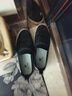 老北京布鞋休閑鞋開(kāi)車(chē)秋冬季軟底經(jīng)典板鞋一腳蹬帆布鞋男鞋子駕車(chē) A-3黑色套腳網(wǎng)布 43 (265mm) 曬單實(shí)拍圖