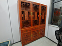 崇城古典家具中式實(shí)木書(shū)柜明清仿古書(shū)櫥儲物書(shū)架雕花辦公組合柜置物架 150三門(mén)三斗書(shū)柜150*38*196 曬單實(shí)拍圖