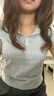 三彩獨(dú)醒2025夏季新款學(xué)院風(fēng)T恤正肩短袖上衣套頭衫短款F 花灰色 L 165/88A 曬單實(shí)拍圖