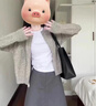 唐菓蜜新款連衣裙女2025秋冬女裝韓版時(shí)尚百搭減齡輕熟風(fēng)顯瘦套裝裙子 灰色開(kāi)衫+裙子 M 曬單實(shí)拍圖
