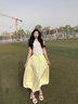 小野七天黃色花苞半身裙女2025夏季薄款高腰顯瘦設(shè)計(jì)感冰絲燈籠裙魚尾裙 黃色花苞裙 L （80-110斤） 曬單實(shí)拍圖
