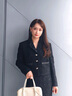 Laurèl25秋新款小香風(fēng)復(fù)古短外套女LWD363T00900 經(jīng)典黑 S 曬單實(shí)拍圖