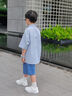 海媽家童裝男童襯衫短袖純棉夏裝2025新款兒童學(xué)院風(fēng)男孩白色襯衣 曬單實拍圖
