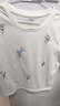 茵曼（INMAN）休閑花朵刺繡T恤2025夏季女裝新款設(shè)計(jì)感圓領(lǐng)短袖寬松上衣 淺杏色 S 曬單實(shí)拍圖