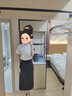 龍偉聯(lián)合女士襯衣短袖休閑夏季正裝公務(wù)員面試女襯衫短袖通勤無(wú)縫白色上衣 曬單實(shí)拍圖