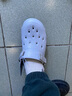 斯凱奇（Skechers）洞洞鞋時(shí)尚百搭涼鞋女外穿高級(jí)感包頭厚底增高泡泡鞋111268 淺灰色/LTGY 36 曬單實(shí)拍圖