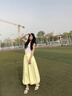 慕瑤雨甜美少女蓬蓬花苞裙2025夏純色百搭A(yù)字裙子高腰顯瘦燈籠長(zhǎng)款裙子 嫩黃花苞裙 S 85-95斤 曬單實(shí)拍圖
