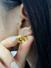 老鳳祥經(jīng)典菱形黃金耳飾足金滿天星耳環(huán)純金送女友老婆七夕節(jié)生日禮物 足金寬面車花耳飾(約2.46g) 曬單實(shí)拍圖