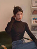 真維斯（JEANSWEST）半高領(lǐng)打底衫女2025新款加絨加厚秋冬德絨黑色內搭長(cháng)袖保暖秋衣 曬單實(shí)拍圖
