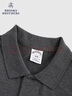 布克兄弟（BrooksBrothers）男士26夏季新品金羊刺繡珠地網(wǎng)眼修身短袖Polo衫 0003-深灰色 L 曬單實拍圖