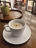 九土日式陶瓷咖啡杯帶碟北歐簡(jiǎn)約馬克杯創(chuàng  )意家用下午茶水杯拉花杯子 咖啡杯碟-白 曬單實(shí)拍圖