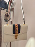 古馳（GUCCI）【二手99新】Gucci古馳品牌塞爾維亞sylvie女士手提單肩斜挎包 奢侈品箱包 真品 96新白色中號缺一根肩帶26*17cm 曬單實(shí)拍圖