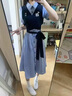 衣圖雅裙子女夏季2025新款學(xué)院風(fēng)假兩件連衣裙夏天女學(xué)生收腰顯瘦中長裙 藍(lán)色 均碼 【可備注碼數(shù)】 曬單實拍圖