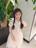 G.DUCKKIDS小黃鴨童裝女童連衣裙夏季2025新款中大童洋氣公主裙女寶寶網(wǎng)紗裙 杏色 110 【建議4-5歲】 曬單實(shí)拍圖