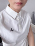 比音勒芬【抗UV防曬】2025夏季新款戶外休閑親膚柔軟女士翻領短袖polo衫 28米白色 M （95） 曬單實拍圖