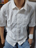 名創(chuàng)優(yōu)品冰絲涼感襯衫男短袖薄款透氣休閑青少年高級(jí)感夏季襯衣Z 白色 XL 曬單實(shí)拍圖
