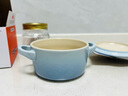 酷彩（Le Creuset）法國(guó)炻瓷高溫研燒 瓷質(zhì)堅(jiān)厚 圓形鍋形烤罐烘焙有蓋水晶藍(lán) 曬單實(shí)拍圖