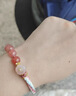 締晶和田玉桃花手鏈女士手串生日禮物送女友高考上岸女生編制手繩首飾 和田玉桃花手鏈-粉色 曬單實(shí)拍圖