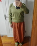 歐莎（OSA）知性假兩件Polo領(lǐng)針織衫女疊穿內(nèi)搭毛衣上衣高智感穿搭2025秋新款 綠色 XL 曬單實拍圖
