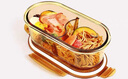 創(chuàng)得耐熱玻璃保鮮盒 微波爐專(zhuān)用飯盒上班族學(xué)生帶飯密封碗分隔便當(dāng)盒 橢圓860+S格860+1000湯碗+包餐具 曬單實(shí)拍圖
