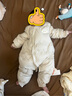 微獅牧尼寶寶輕薄羽絨服冬季保暖嬰兒連體衣哈衣爬服冬裝 杏色【防水防水防污漬】 90 充絨量95絨 82g 曬單實(shí)拍圖