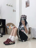 環(huán)球酒紅德訓(xùn)鞋女2024秋季爆款潮流氣質(zhì)小眾女鞋休閑時尚百搭板鞋 曬單實(shí)拍圖
