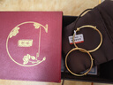 OUA珠寶  光面兒童金包銀鐲子一對嬰兒寶寶滿(mǎn)月百天周歲禮物可調節 光面寶寶手鐲一對 曬單實(shí)拍圖