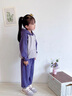 G.DUCKKIDS女童套裝春秋2024新款小女孩寶寶洋氣時髦秋裝加絨兒童運動服秋季 紫色 140cm 曬單實拍圖