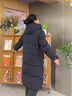 波司登（BOSIDENG）于適同款25新款羽絨服男女同款情侶長(cháng)款寬松舒適連帽面包服外套 黑青色|5978 XL 175/96A 體重約140-155斤 曬單實(shí)拍圖