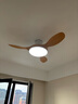 TCL全光譜護眼風扇燈客廳吊扇燈餐廳燈風扇一體電風扇吊燈 吸頂原木色-42寸三葉-變頻-遙控 曬單實拍圖