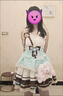 閃動(dòng)少女（SHANDONGSHAONV）焦糖泡泡蝴蝶結(jié)甜美斗篷外套新款蕾絲洛麗塔拼接連衣裙上衣套裝 淺藍(lán)色 均碼 曬單實(shí)拍圖
