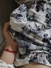 cozy親膚柔感大碼冰絲睡衣女生短袖套裝不粘毛不勒肉可外穿家居服 31660-1水墨畫(huà) 6XL （220~250） 曬單實(shí)拍圖